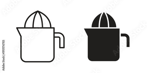 Juicer squeezer icon line drawing. Minimalist style icons