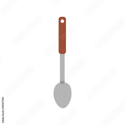 Spoon flat illustration. Metal Spoon Kitchen Utensil Illustration. Simple Spoon Flat Design. Table Spoon. Kitchen Spoon.