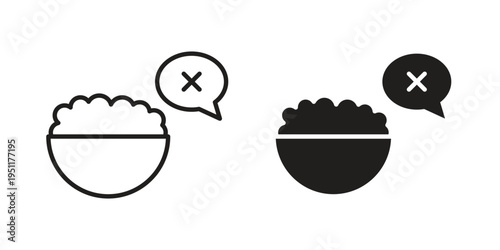 Lack of appsetite icon line drawing. Minimalist style icons