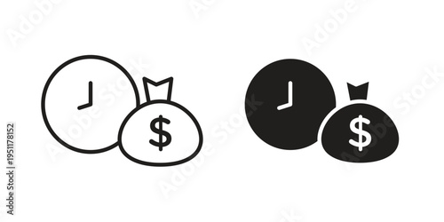 Long term investment icon line drawing. Minimalist style icons