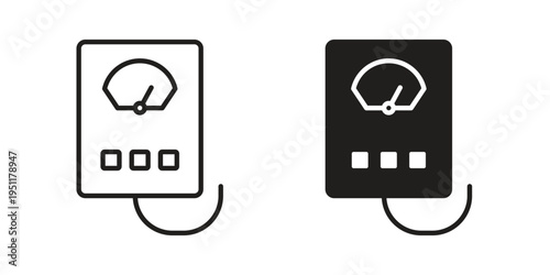 Meter icon line drawing. Minimalist style icons