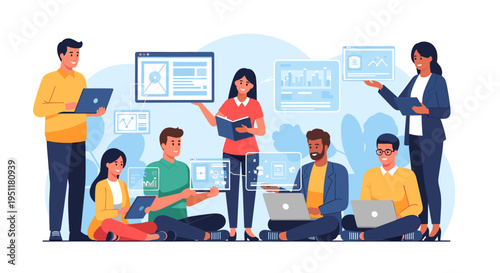 Abstract Business People Illustration