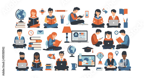 Bearded Man Using Laptop