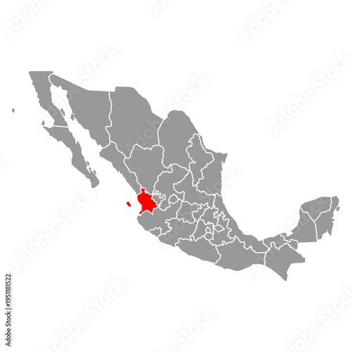 Nayarit of Mexico map shape, travel web concept icon vector illustration .