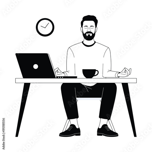 Desk Mudra Vector illustration. EPS 10