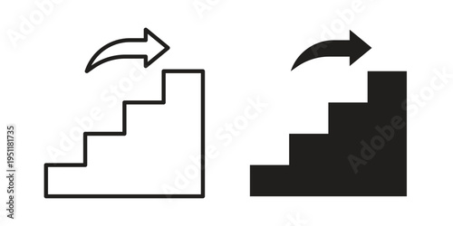 Next steps icon line drawing. Minimalist style icons
