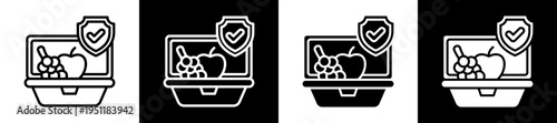 Food Security Icon Set In Black And White Filled Style Collection