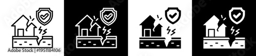 Disaster Relief Icon Set In Black And White Filled Style Collection