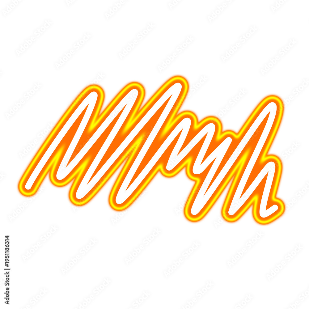 Obraz premium Heartbeat Line Style Doodle - Hand-Drawn Line
