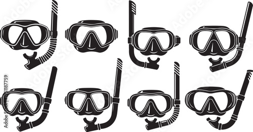 Snorkeling gear set with masks and breathing tubes only