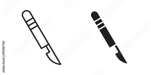Scalpel icon line drawing. Minimalist style icons