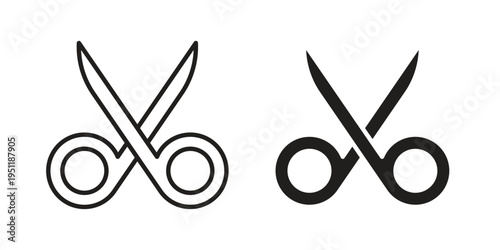 Scissors icon line drawing. Minimalist style icons