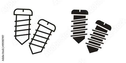 Screws icon line drawing. Minimalist style icons