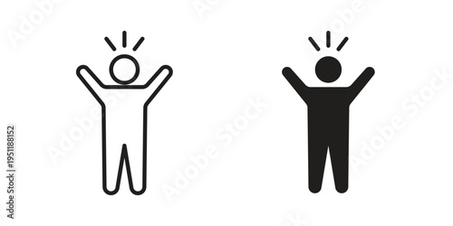 Self confidence icon line drawing. Minimalist style icons