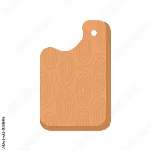 Wooden Kitchen Cutting Board. Chopping Board Kitchen Tool. Wood Cutting Board Kitchen Utensil. Wooden Cutting Board Isolated.
