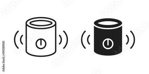 Smart speaker icon line drawing. Minimalist style icons