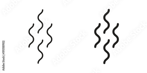 Smoke steam silhouette icon line drawing. Minimalist style icons