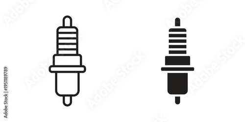 Spark plug icon line drawing. Minimalist style icons