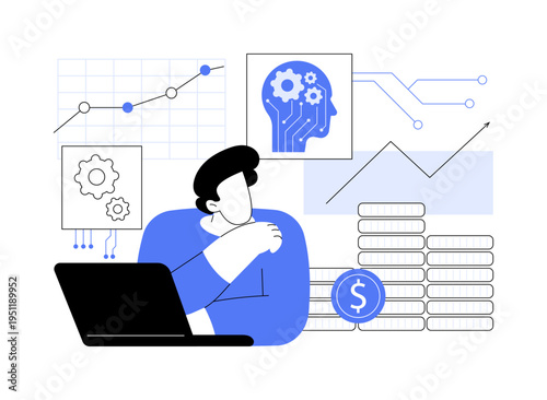 AI Dynamic Pricing Strategies abstract concept vector illustration.