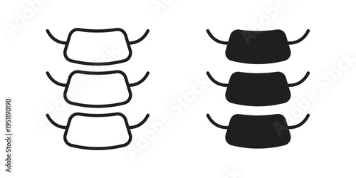 Spinal column icon line drawing. Minimalist style icons