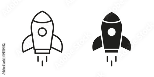 Startup icon line drawing. Minimalist style icons