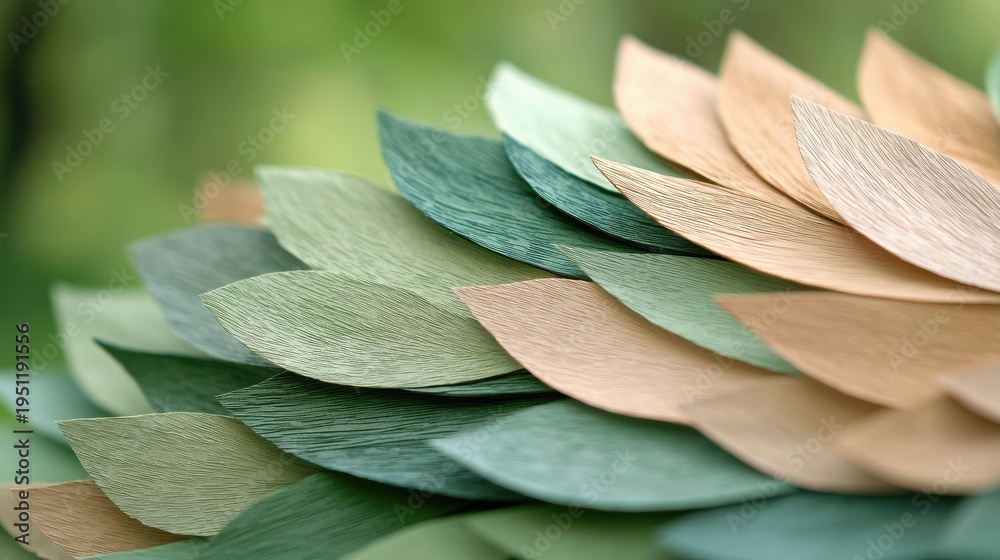 Obraz premium Exploring Abstract Forms of Nature Through Minimalist Recycled Paper Leaves and Texture Concepts