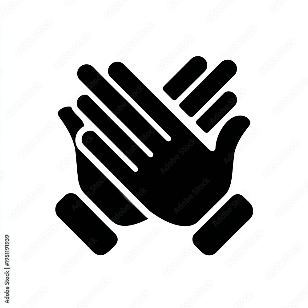 Obraz premium Black Hand Gesture Refusing Isolated on White Background