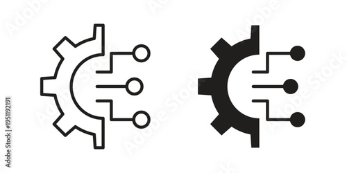 Technology icon line drawing. Minimalist style icons