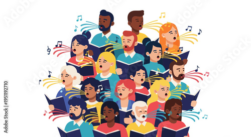 Diverse Choir Singing Together, Musical Performance, Harmony, Community