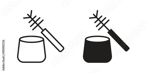 Toilet brush icon line drawing. Minimalist style icons