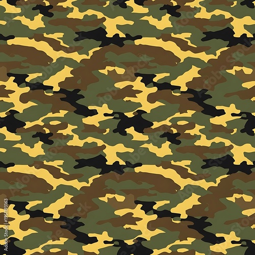Digital camouflage pattern seamless texture military fabric background green brown black