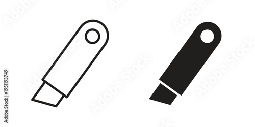 Utility knife icon line drawing. Minimalist style icons