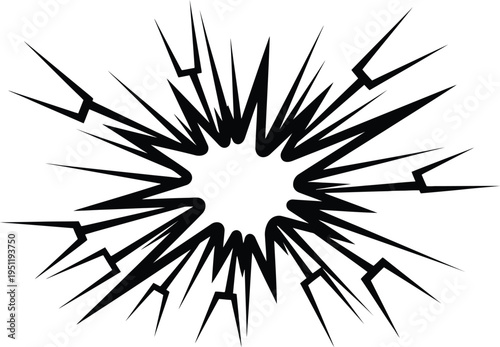 Abstract black and white explosion graphic design