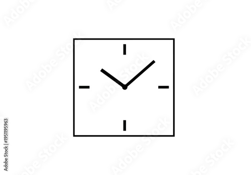 A minimalist illustration of a clock showing time on a plain background