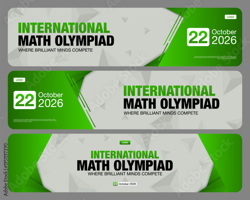 International Mathematics Olympiad Banner Layout with Clean Minimal Style