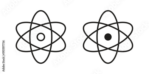 Atom icon in line design. icon for website design, mobile app, ui