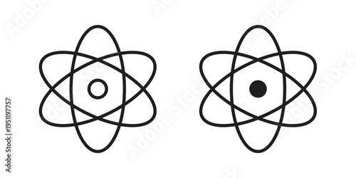 Atom icon in line design. icon for website design, mobile app, ui