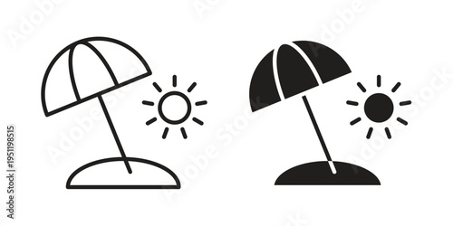 Beach icon in line design. icon for website design, mobile app, ui