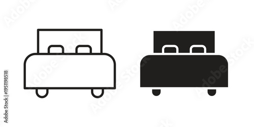 Bed icon in line design. icon for website design, mobile app, ui