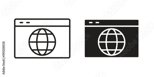 Browser icon in line design. icon for website design, mobile app, ui