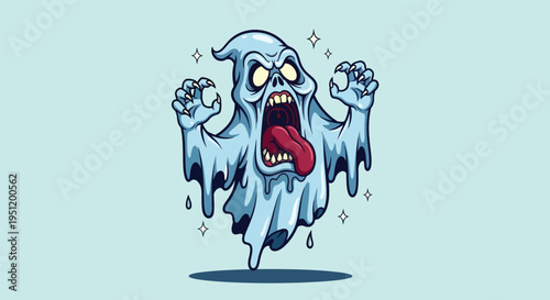 Scary Ghost Character Illustration.