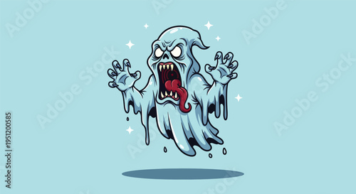 Scary Ghost Character Illustration 1.