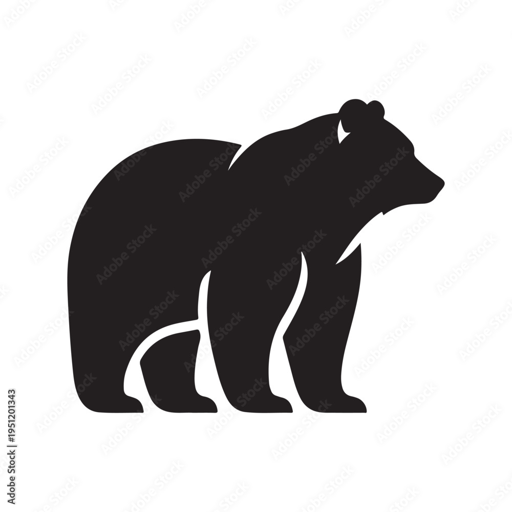 Obraz premium Majestic Bear Silhouette Illustration Design Idea Concept