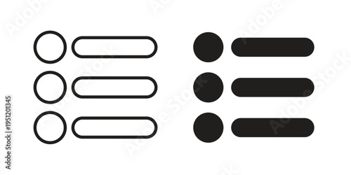 Bulleted list icon in line design. icon for website design, mobile app, ui