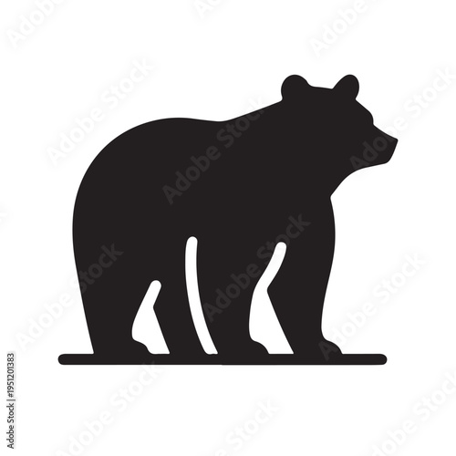 Majestic Bear Silhouette Illustration Design Idea Concept