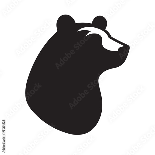 Majestic Bear Silhouette Illustration Design Idea Concept