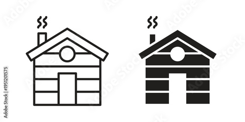 Cabin icon in line design. icon for website design, mobile app, ui