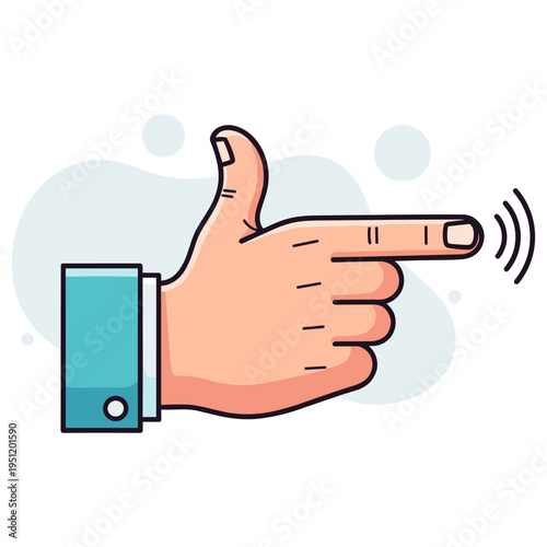 Hand making finger snap gesture on simple white background. non editable strokes