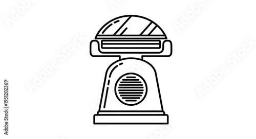 Simple Line Drawing of a Kitchen Scale.