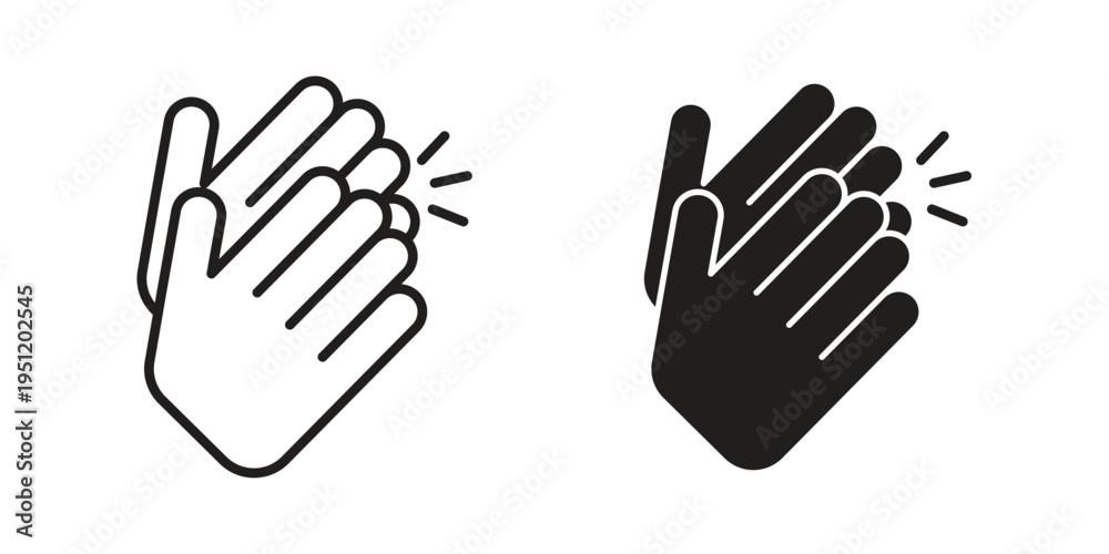 Obraz premium Clap icon in line design. icon for website design, mobile app, ui